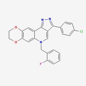 3-(4-chlorophenyl)-5-(2-fluorobenzyl)-8,9-dihydro-5H-[1,4]dioxino[2,3-g]pyrazolo[4,3-c]quinoline