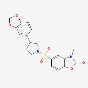5-((3-(benzo[d][1,3]dioxol-5-yl)pyrrolidin-1-yl)sulfonyl)-3-methylbenzo[d]oxazol-2(3H)-one