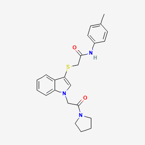 2-((1-(2-oxo-2-(pyrrolidin-1-yl)ethyl)-1H-indol-3-yl)thio)-N-(p-tolyl)acetamide