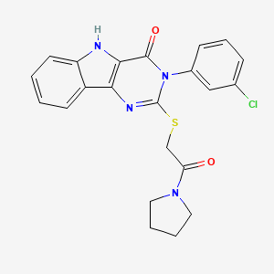 3-(3-chlorophenyl)-2-(2-oxo-2-pyrrolidin-1-ylethyl)sulfanyl-5H-pyrimido[5,4-b]indol-4-one