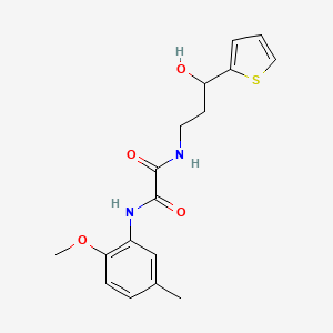 molecular formula C17H20N2O4S B2940452 N-[3-HYDROXY-3-(THIOPHEN-2-YL)PROPYL]-N'-(2-METHOXY-5-METHYLPHENYL)ETHANEDIAMIDE CAS No. 1421524-11-9