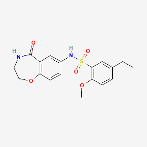 5-ethyl-2-methoxy-N-(5-oxo-2,3,4,5-tetrahydrobenzo[f][1,4]oxazepin-7-yl)benzenesulfonamide