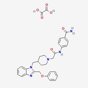 4-(2-(4-((2-(phenoxymethyl)-1H-benzo[d]imidazol-1-yl)methyl)piperidin-1-yl)acetamido)benzamide oxalate