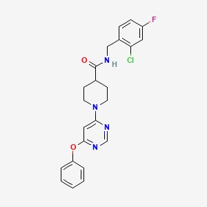 N-(2-chloro-4-fluorobenzyl)-1-(6-phenoxypyrimidin-4-yl)piperidine-4-carboxamide