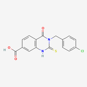 3-[(4-chlorophenyl)methyl]-4-oxo-2-sulfanylidene-1H-quinazoline-7-carboxylic Acid
