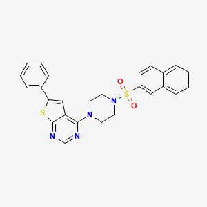 1-(Naphthalene-2-sulfonyl)-4-{6-phenylthieno[2,3-d]pyrimidin-4-yl}piperazine