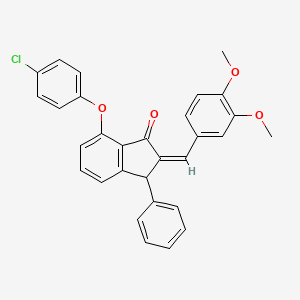 7-(4-Chlorophenoxy)-2-[(3,4-dimethoxyphenyl)methylene]-3-phenyl-1-indanone