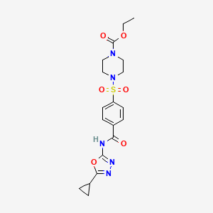 Ethyl 4-((4-((5-cyclopropyl-1,3,4-oxadiazol-2-yl)carbamoyl)phenyl)sulfonyl)piperazine-1-carboxylate
