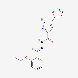 molecular formula C17H16N4O3 B2940509 (E)-N'-(2-ethoxybenzylidene)-3-(furan-2-yl)-1H-pyrazole-5-carbohydrazide CAS No. 1285541-43-6