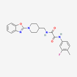 molecular formula C22H23FN4O3 B2940515 N1-((1-(benzo[d]oxazol-2-yl)piperidin-4-yl)methyl)-N2-(3-fluoro-4-methylphenyl)oxalamide CAS No. 1796968-99-4