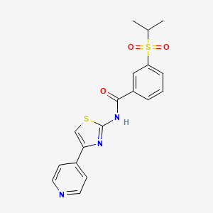 molecular formula C18H17N3O3S2 B2940517 3-(isopropylsulfonyl)-N-(4-(pyridin-4-yl)thiazol-2-yl)benzamide CAS No. 941972-88-9