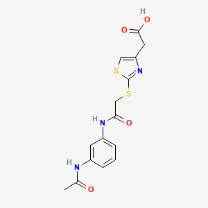 2-(2-((2-((3-Acetamidophenyl)amino)-2-oxoethyl)thio)thiazol-4-yl)acetic acid