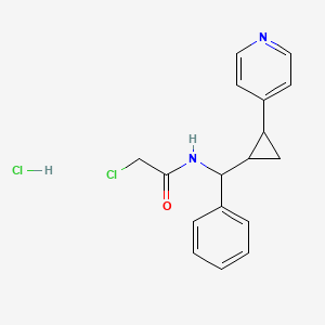 2-Chloro-N-[phenyl-(2-pyridin-4-ylcyclopropyl)methyl]acetamide;hydrochloride