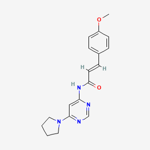(E)-3-(4-methoxyphenyl)-N-(6-(pyrrolidin-1-yl)pyrimidin-4-yl)acrylamide