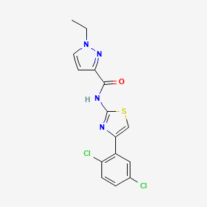 molecular formula C15H12Cl2N4OS B2940547 N-(4-(2,5-dichlorophenyl)thiazol-2-yl)-1-ethyl-1H-pyrazole-3-carboxamide CAS No. 955553-59-0