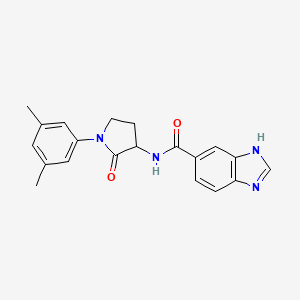 molecular formula C20H20N4O2 B2940552 N-[1-(3,5-dimethylphenyl)-2-oxopyrrolidin-3-yl]-1H-1,3-benzodiazole-5-carboxamide CAS No. 1775293-10-1