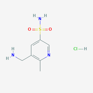 molecular formula C7H12ClN3O2S B2940564 5-(Aminomethyl)-6-methylpyridine-3-sulfonamide hydrochloride CAS No. 1909324-86-2