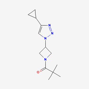 molecular formula C13H20N4O B2940571 1-(3-(4-cyclopropyl-1H-1,2,3-triazol-1-yl)azetidin-1-yl)-2,2-dimethylpropan-1-one CAS No. 2097899-32-4