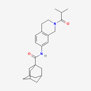 molecular formula C24H32N2O2 B2940572 (3r,5r,7r)-N-(2-isobutyryl-1,2,3,4-tetrahydroisoquinolin-7-yl)adamantane-1-carboxamide CAS No. 955663-51-1