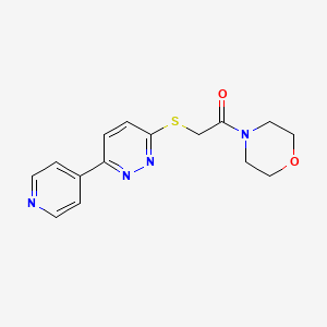 molecular formula C15H16N4O2S B2940577 4-{[(6-Pyridin-4-ylpyridazin-3-yl)thio]acetyl}morpholine CAS No. 872987-40-1