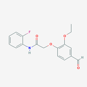 molecular formula C17H16FNO4 B2940586 2-(2-ethoxy-4-formylphenoxy)-N-(2-fluorophenyl)acetamide CAS No. 553639-06-8