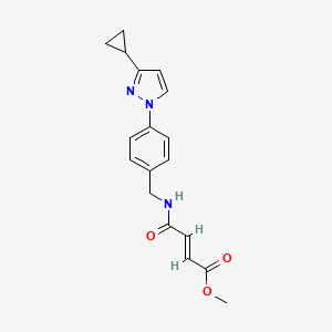 B2940587 Methyl (E)-4-[[4-(3-cyclopropylpyrazol-1-yl)phenyl]methylamino]-4-oxobut-2-enoate CAS No. 2411336-22-4