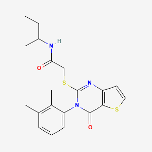 molecular formula C20H23N3O2S2 B2940615 N-(butan-2-yl)-2-{[3-(2,3-dimethylphenyl)-4-oxo-3,4-dihydrothieno[3,2-d]pyrimidin-2-yl]sulfanyl}acetamide CAS No. 1291841-25-2
