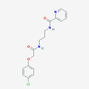 molecular formula C17H18ClN3O3 B294063 N-(3-{[2-(4-chlorophenoxy)acetyl]amino}propyl)-2-pyridinecarboxamide 