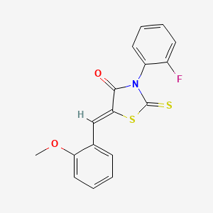 (Z)-3-(2-fluorophenyl)-5-(2-methoxybenzylidene)-2-thioxothiazolidin-4-one