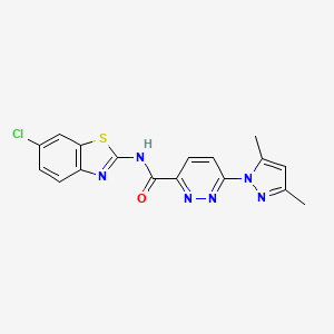 N-(6-chlorobenzo[d]thiazol-2-yl)-6-(3,5-dimethyl-1H-pyrazol-1-yl)pyridazine-3-carboxamide