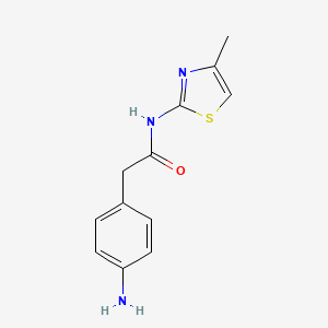 molecular formula C12H13N3OS B2940677 2-(4-Aminophenyl)-N-(4-methyl-1,3-thiazol-2-YL)acetamide CAS No. 213985-98-9