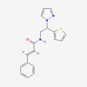 N-(2-(1H-pyrazol-1-yl)-2-(thiophen-2-yl)ethyl)cinnamamide