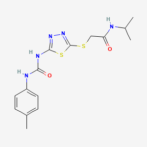 N-isopropyl-2-((5-(3-(p-tolyl)ureido)-1,3,4-thiadiazol-2-yl)thio)acetamide