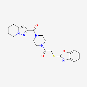 2-(Benzo[d]oxazol-2-ylthio)-1-(4-(4,5,6,7-tetrahydropyrazolo[1,5-a]pyridine-2-carbonyl)piperazin-1-yl)ethanone