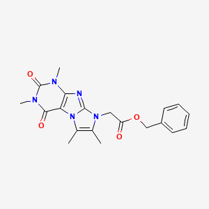 molecular formula C20H21N5O4 B2940698 benzyl 2-{1,3,6,7-tetramethyl-2,4-dioxo-1H,2H,3H,4H,8H-imidazo[1,2-g]purin-8-yl}acetate CAS No. 878735-81-0