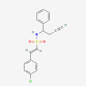 (E)-2-(4-Chlorophenyl)-N-(1-phenylbut-3-ynyl)ethenesulfonamide