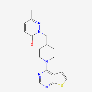 6-Methyl-2-[(1-{thieno[2,3-d]pyrimidin-4-yl}piperidin-4-yl)methyl]-2,3-dihydropyridazin-3-one