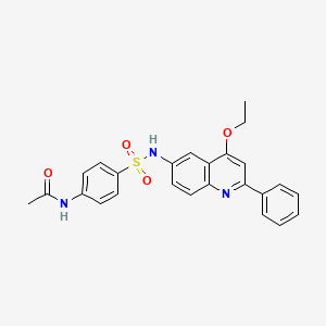 molecular formula C25H23N3O4S B2940717 N-{4-[(4-ethoxy-2-phenylquinolin-6-yl)sulfamoyl]phenyl}acetamide CAS No. 1185164-28-6