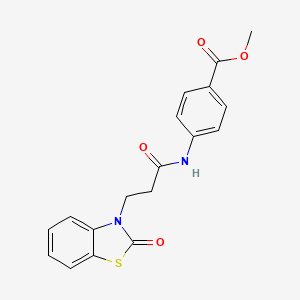 molecular formula C18H16N2O4S B2940732 methyl 4-(3-(2-oxobenzo[d]thiazol-3(2H)-yl)propanamido)benzoate CAS No. 862827-86-9