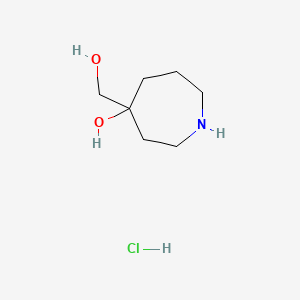 molecular formula C7H16ClNO2 B2940733 4-(Hydroxymethyl)-4-azepanol hydrochloride CAS No. 884535-16-4