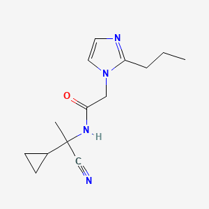 molecular formula C14H20N4O B2940743 N-(1-Cyano-1-cyclopropylethyl)-2-(2-propylimidazol-1-yl)acetamide CAS No. 2190701-32-5