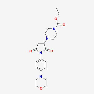 molecular formula C21H28N4O5 B2940747 Ethyl 4-(1-(4-morpholinophenyl)-2,5-dioxopyrrolidin-3-yl)piperazine-1-carboxylate CAS No. 838897-15-7