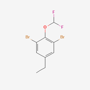 molecular formula C9H8Br2F2O B2940751 1,3-Dibromo-2-(difluoromethoxy)-5-ethylbenzene CAS No. 1803711-68-3