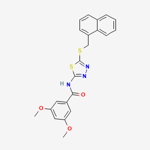 molecular formula C22H19N3O3S2 B2940768 3,5-dimethoxy-N-(5-((naphthalen-1-ylmethyl)thio)-1,3,4-thiadiazol-2-yl)benzamide CAS No. 868976-53-8