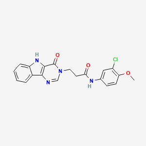 molecular formula C20H17ClN4O3 B2940790 N-(3-chloro-4-methoxyphenyl)-3-(4-oxo-4,5-dihydro-3H-pyrimido[5,4-b]indol-3-yl)propanamide CAS No. 1189698-92-7