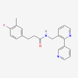 molecular formula C21H20FN3O B2940803 N-({[2,3'-bipyridine]-3-yl}methyl)-3-(4-fluoro-3-methylphenyl)propanamide CAS No. 1903705-27-0