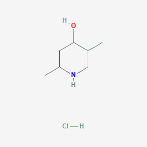 molecular formula C7H16ClNO B2940843 2,5-DIMETHYLPIPERIDIN-4-OL HYDROCHLORIDE CAS No. 6162-47-6