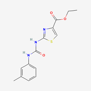 molecular formula C14H15N3O3S B2940847 Ethyl 2-(3-(m-tolyl)ureido)thiazole-4-carboxylate CAS No. 313273-82-4