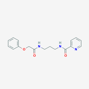 molecular formula C17H19N3O3 B294085 N-{3-[(2-phenoxyacetyl)amino]propyl}-2-pyridinecarboxamide 