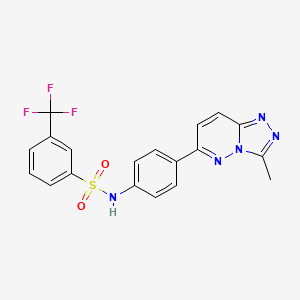 molecular formula C19H14F3N5O2S B2940890 N-(4-(3-methyl-[1,2,4]triazolo[4,3-b]pyridazin-6-yl)phenyl)-3-(trifluoromethyl)benzenesulfonamide CAS No. 891124-78-0